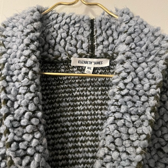 Elizabeth and James Mohair and Wool Chunky Knit Cardigan Sweater Duster Jacket - Picture 4 of 9